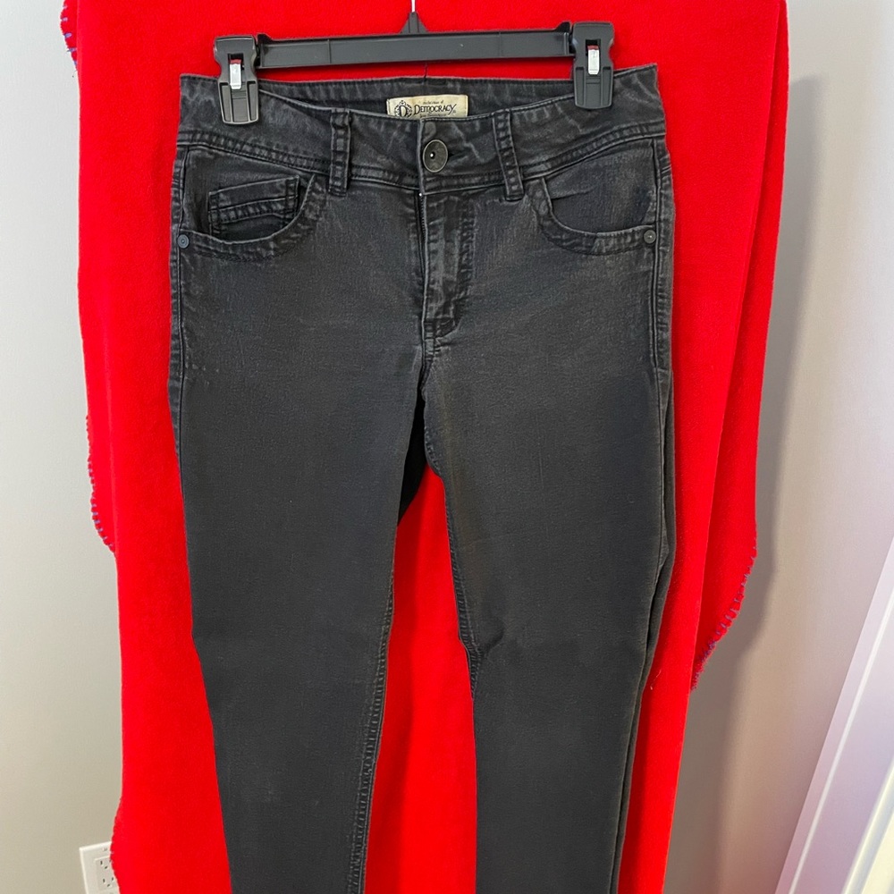 Brand: Democracy (Black) Jeans Size: 8                         Blouse: Small